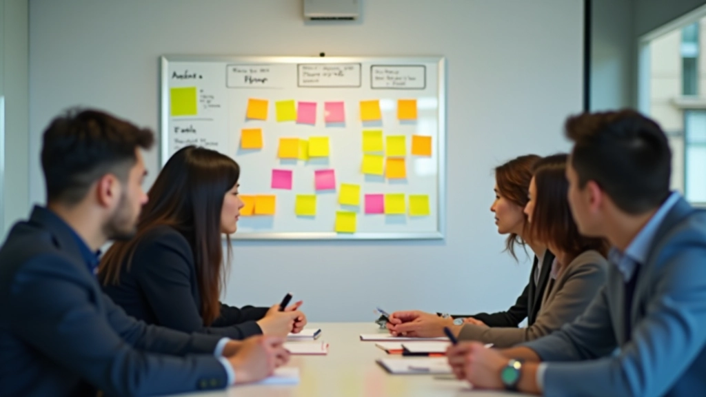 Sprint retrospective board with sticky notes showing what went well and blockers from the sprint