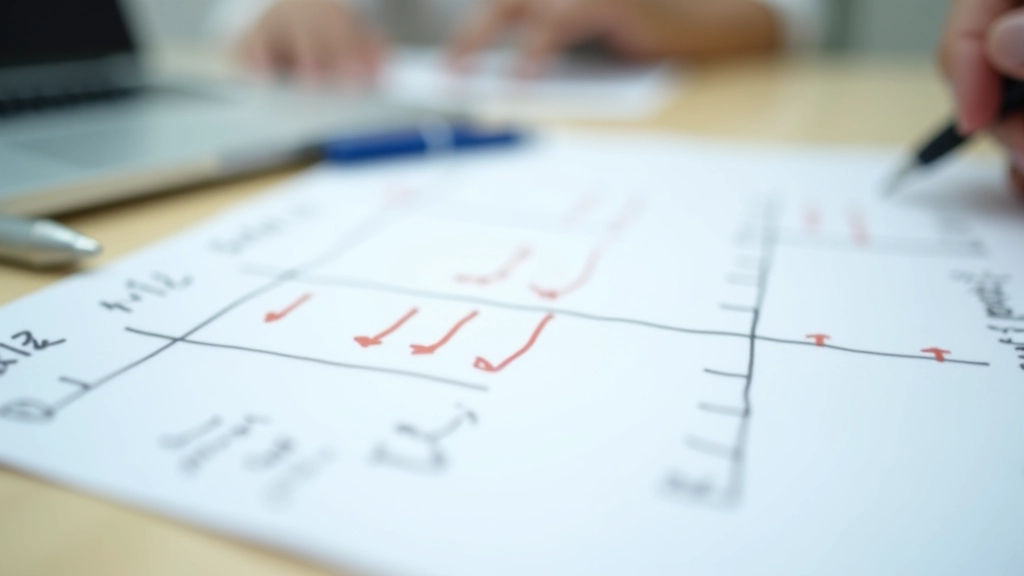 Physical burndown chart on paper with handwritten daily updates and team notes scribbled in margins