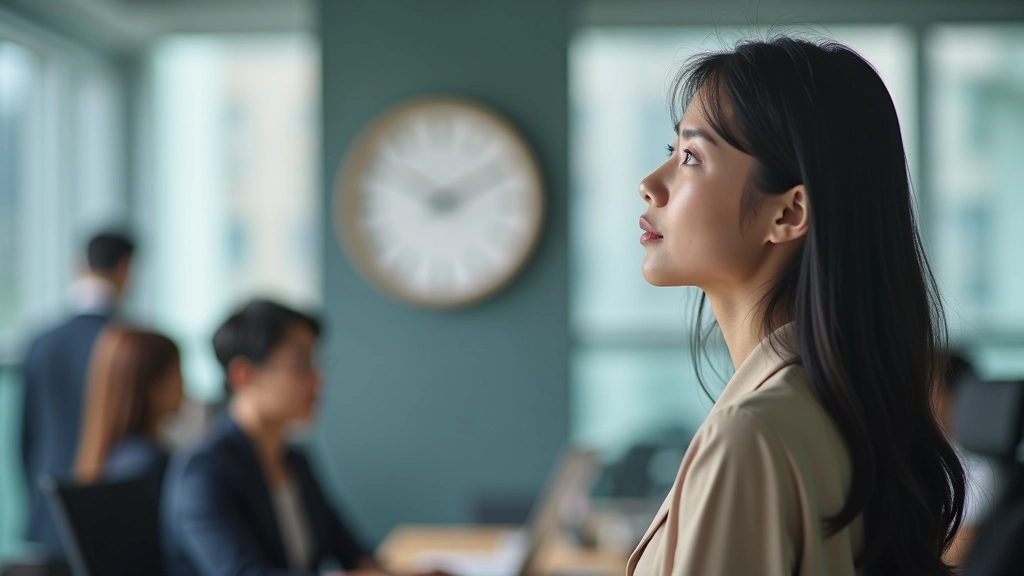 Person pointing at a clock during meeting, emphasizing time management with team members watching